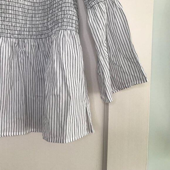 Loft | Striped Smocked Off-the-Shoulder Top - Picture 6 of 10